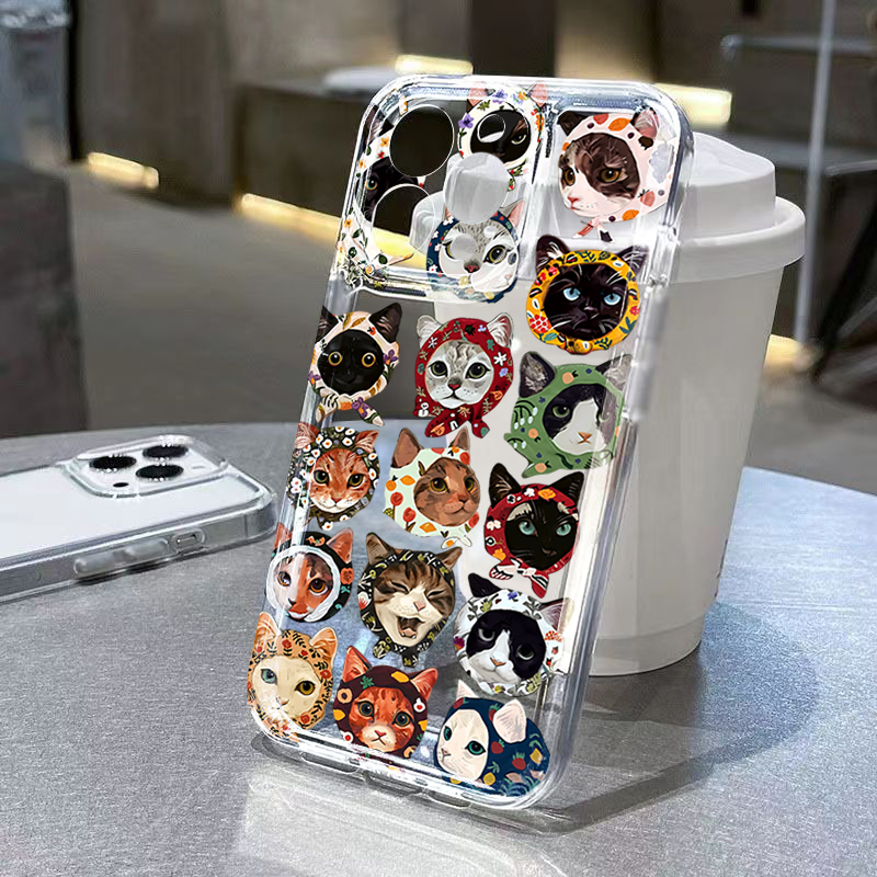 Samsung Galaxy A55 - Casing Ponsel Transparan Motif Kucing Bandana