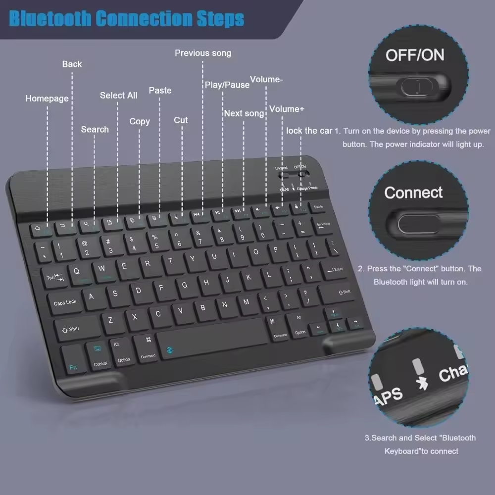 Keyboard Nirkabel Bluetooth Ke - Tablet Ipad Accessories ulasan dan harga