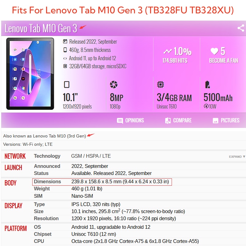 Casing Lenovo Tab M10 3rd Gen  - Lenovo Tablet M10 Accessories ulasan dan harga