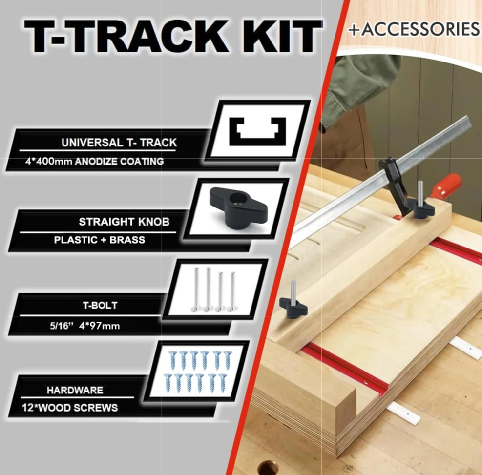 19 #   Kit T-Track untuk Meja  - Tablet Accessories Set ulasan dan harga
